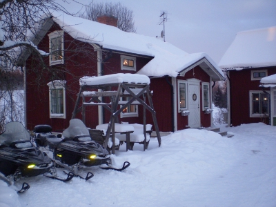 Backgården i vinterskrud